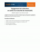 Engagement de la direction  en santé et en sécurité du travail (SST)