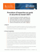 Procédure d’inspection en santé et sécurité du travail (SST)